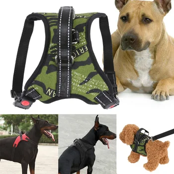 

3 Colors Chest Straps Dogs Halter Harness Soft Padded No Pull Nylon Quick Fit Reflective Stitching with traction rope S M L XL