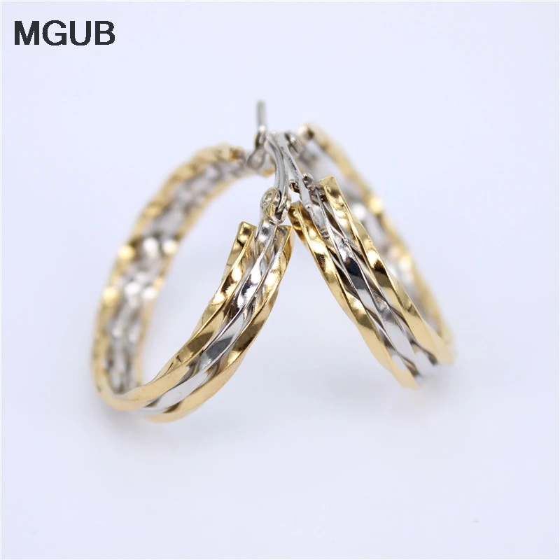 MGUB высокое качество 316L ювелирные изделия из нержавеющей стали популярные серьги-кольца золото/серебро Цвет для женщин LH544