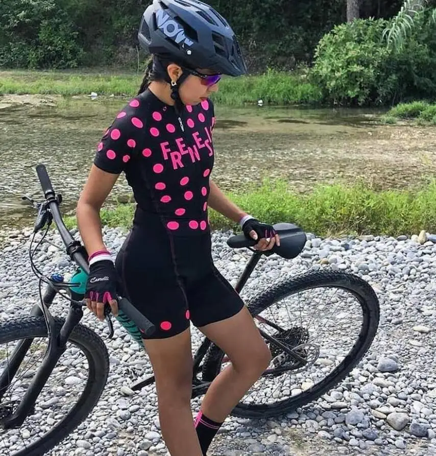 

2019 Pro Team Triathlon Suit Women's sleeve Cycling Jersey Skinsuit Jumpsuit Maillot Cycling Ropa ciclismo set pink gel pad 041