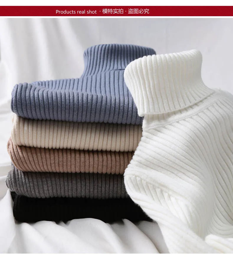

2019 NEW Thick Turtleneck Warm Women Sweater Autumn Winter Knitted Femme Pull High Elasticity Soft Female Pullovers Sweater