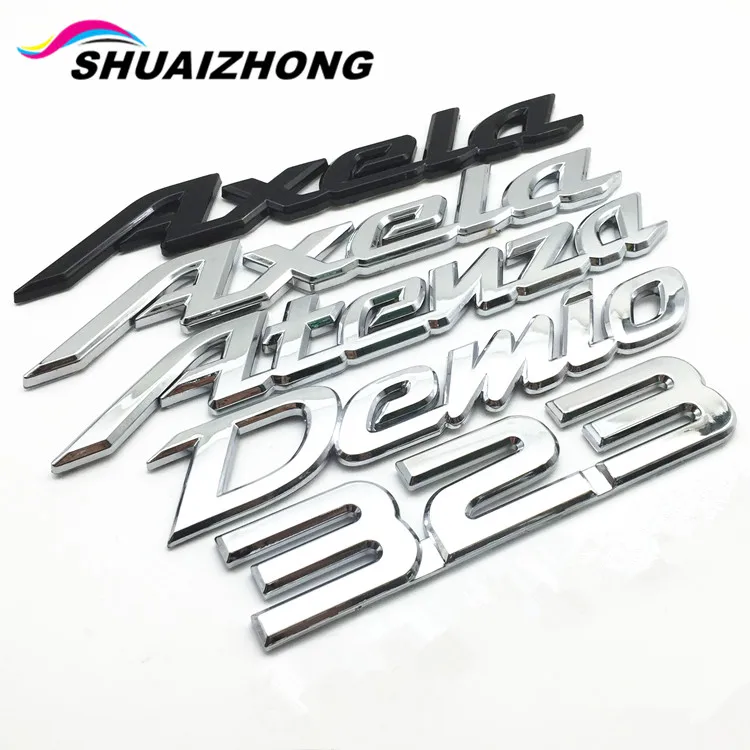 

Axela Atenza 323 Demio ABS Plastic Chrome Auto Car Rear Trunk Number / Letter logo Badge Emblem Stickers Car Styling Accessories