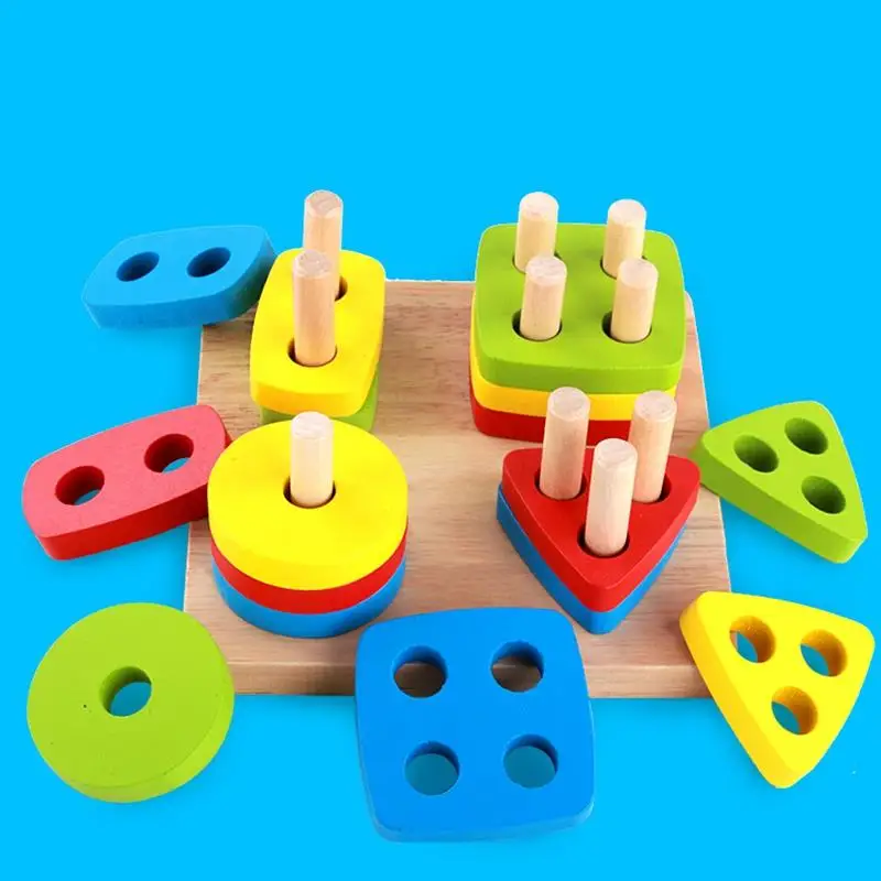 Детские игрушки, деревянные блоки, форма, Объединенная доска для обучения, обучения, образования, строительные Разделочные Блоки, Подходящие Игрушки для детей 0-3 лет