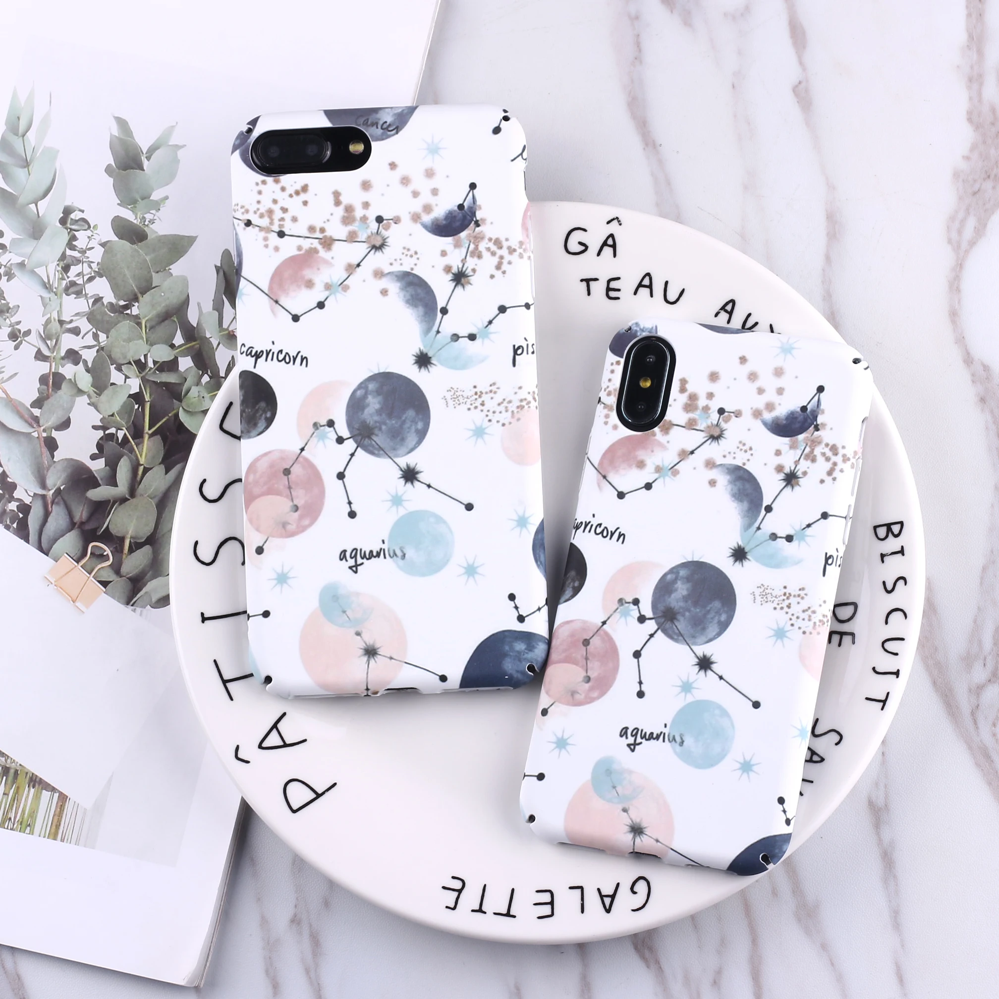 

For iPhone 6 6s Plus Phone Case Elegant Beautiful Flowers Painting Hard PC Cases Back Cover Coque For iPhone8 8Plus Fundas