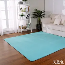 Высокое качество синий сплошной Цвет Коралловое бархатное покрывало прикроватной тумбочке Одеяло Pad противоскользящие коврики коврик украшения для спальни для отеля, напольная коврик