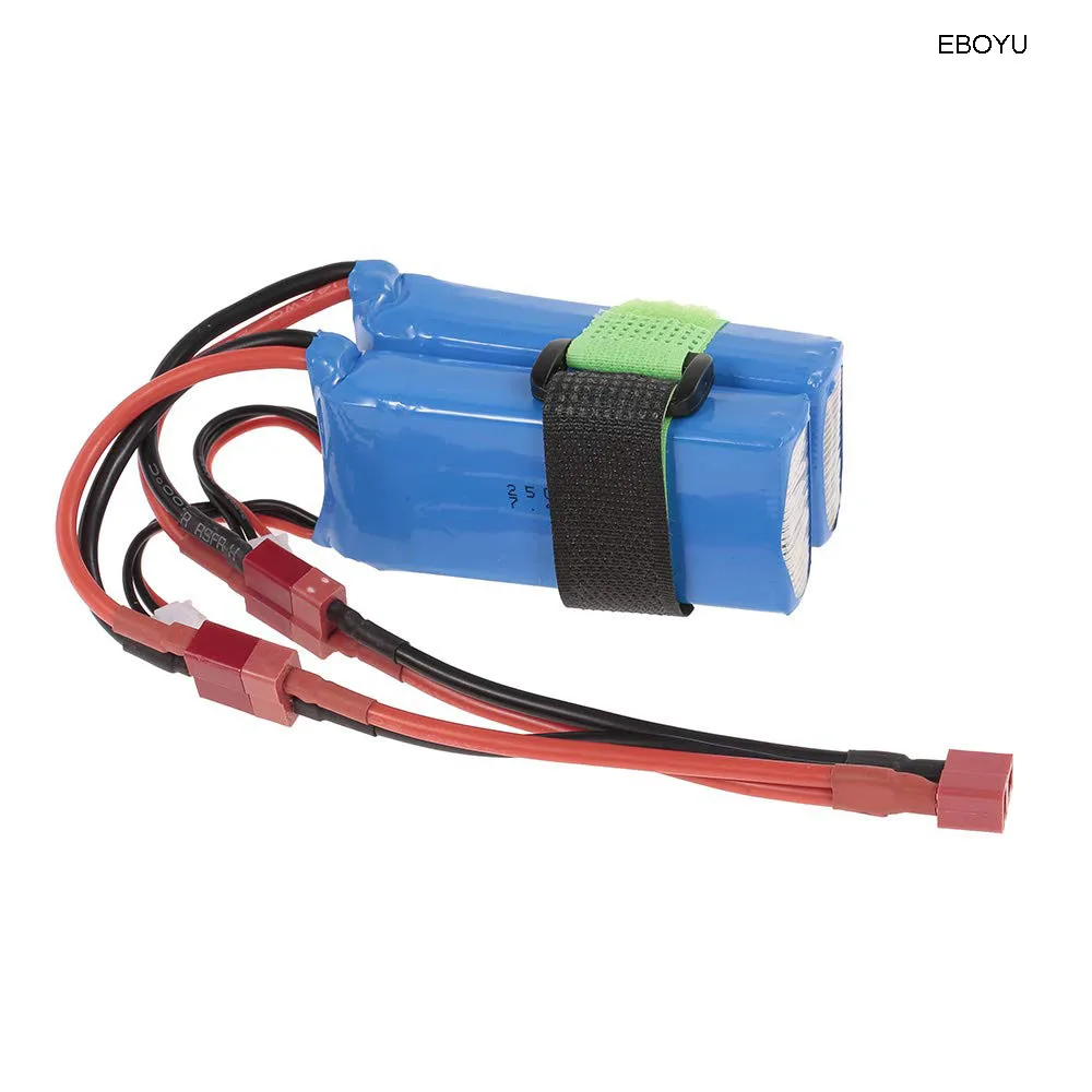 EBOYU 7,4 V 5000mAh 20C 2S перезаряжаемая батарея Li-Po батарея с t-разъемом для WLtoys 12428 Радиоуправляемый автомобиль Дрон лодка вертолет самолет