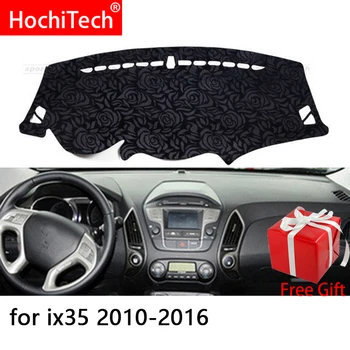 

Rose Pattern Non-slip Dashmat Dash Mat Dashboard Cover Pad Carpet Car Sticker for Hyundai ix35 Tucson 2010 2011-2015 Car Styling