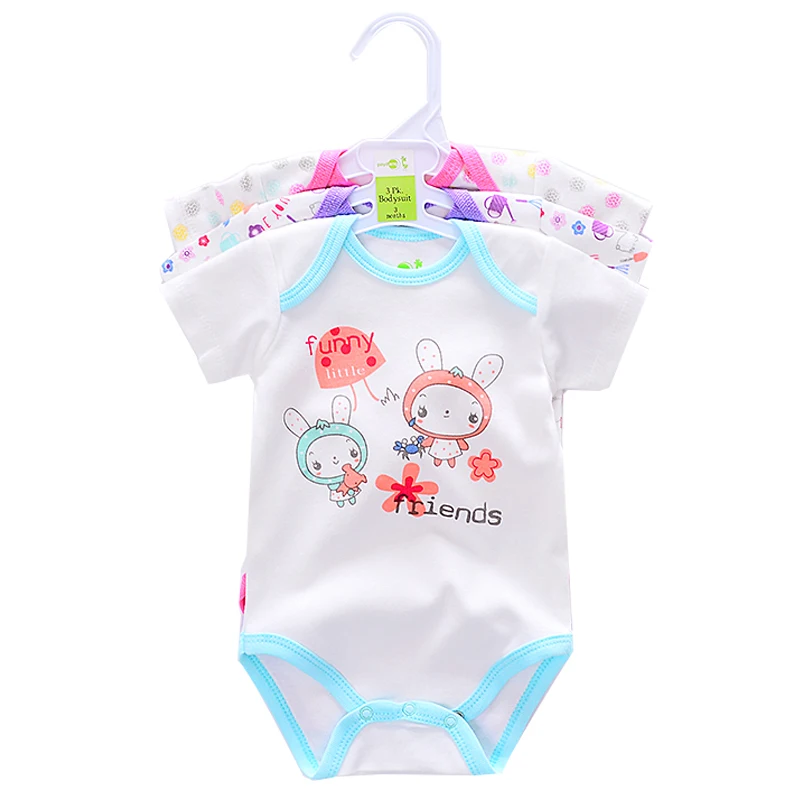3 pcslot Baby Bodysuits 2017 Wholesale Newborn Baby Girls & Boy Cotton Giraffe Pattern 0-12 M Summer Baby Clothing (5)