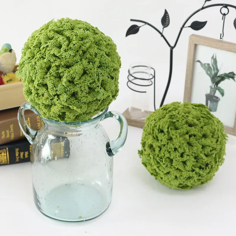 Flone Artificial Plastic Milan Green Grass Ball Plant Fake Green Plant