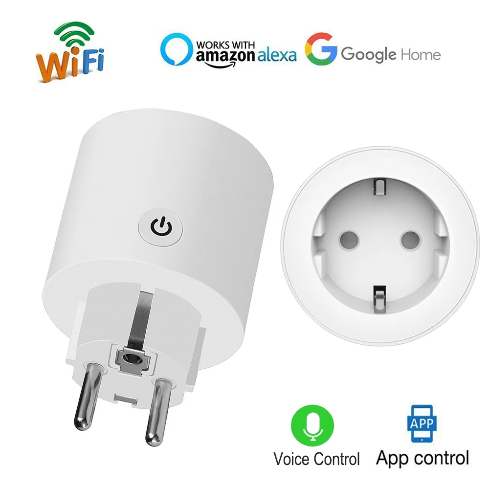 

WiFi Smart EU plug Timer Switch wireless 10A power socket voice control wrok with Alexa Echo and Google Home APP control anytime