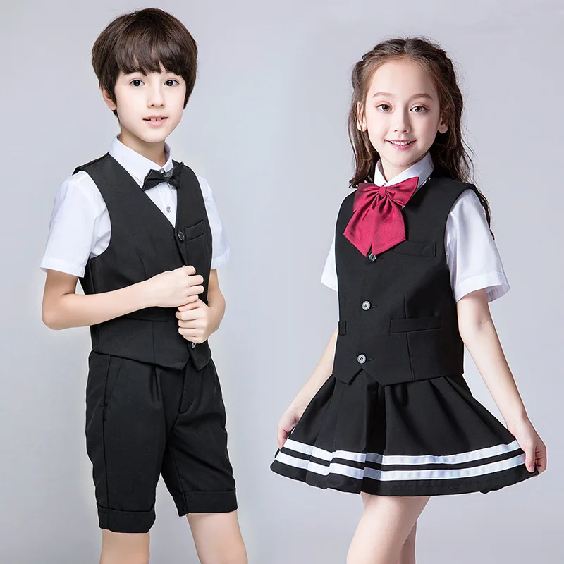 

School Striped Shirt Girls & Boys Clothes Set School Chorus Stage Uniform Clothes for 3 4 6 8 10 12 14 16 17 Years Old RKS194025