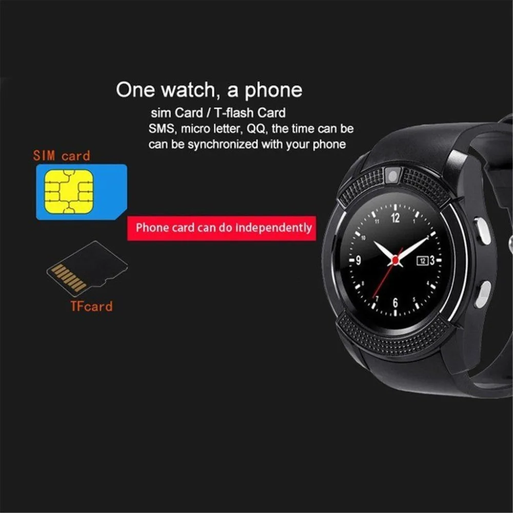 Bluetooth часы наручные Смарт экран сенсорный секундомер телефон мат для Android Samsung LG