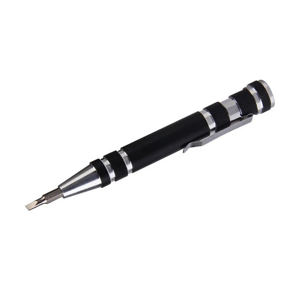 Многофункциональная Карманная отвертка 8 в 1 с магнитной мини портативной алюминиевой ручкой для инструментов
