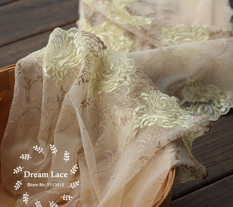 2yards/lot 19cm wide Embroidered Tulle Lace trim mesh French Fabric~Lace Ribbon~beautiful~ | Дом и сад