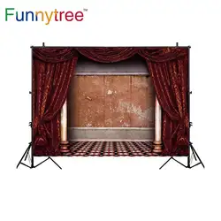 Фон Funnytree для фотостудии сценический красный штора столб винтажный фон для фотосессии с принтом фотобудка для фотосессии
