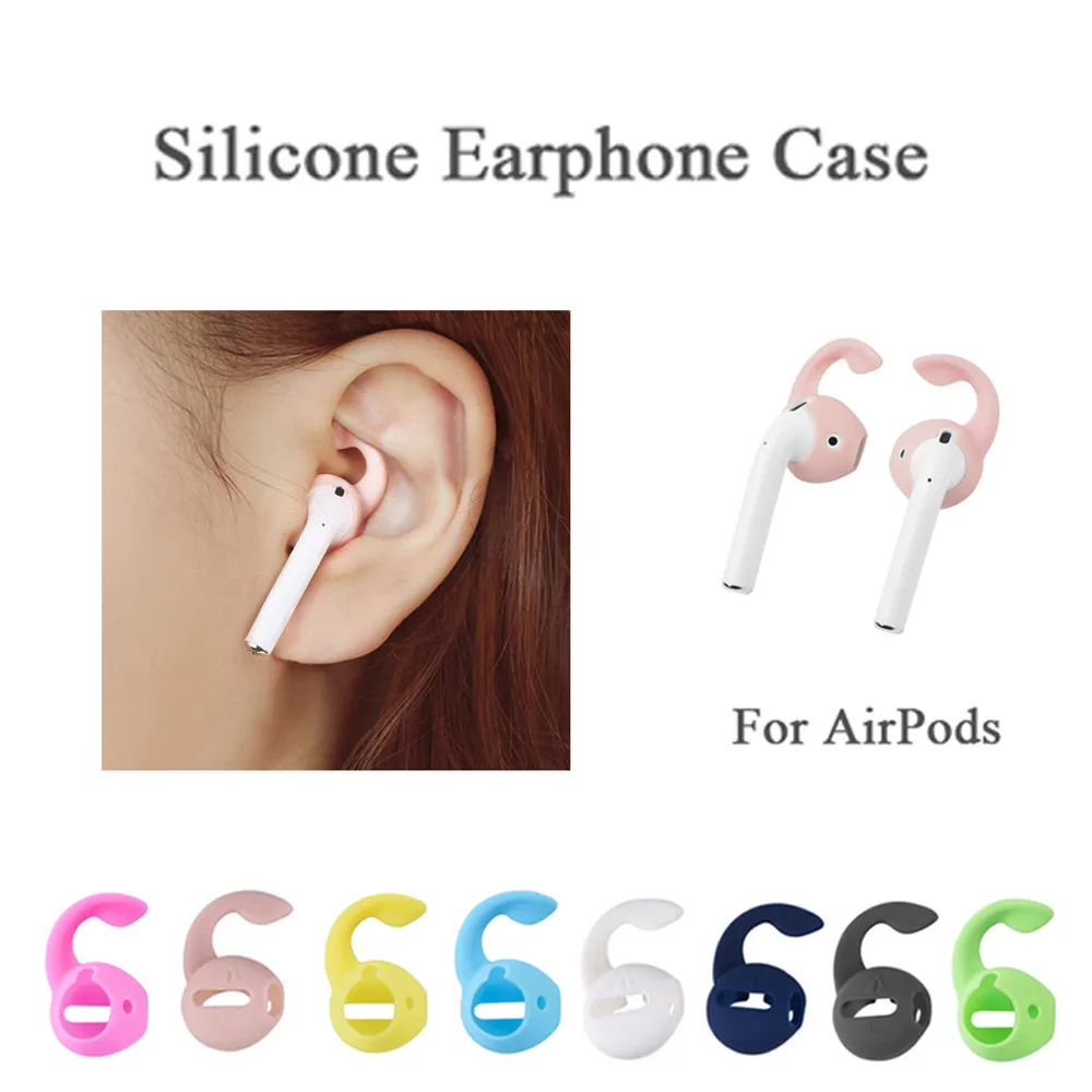 

1 Pair Silicone Earphone Case for Apple AirPods Anti-slip Earphone Case Hook Cover Replacement Silicone Earbuds Cover