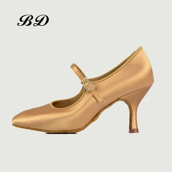 Drilling Buckle Dance Shoes Ballroom Women Latin shoes Modern Dancing Wear-resistant Sole Sweat Absorption Deodorant BD 137 HOT 1
