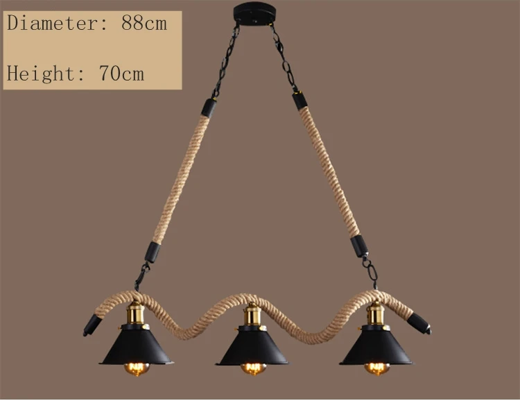 Vintage Rope Light Lamp Rope Chandelier Lighting Lights Loft Creative