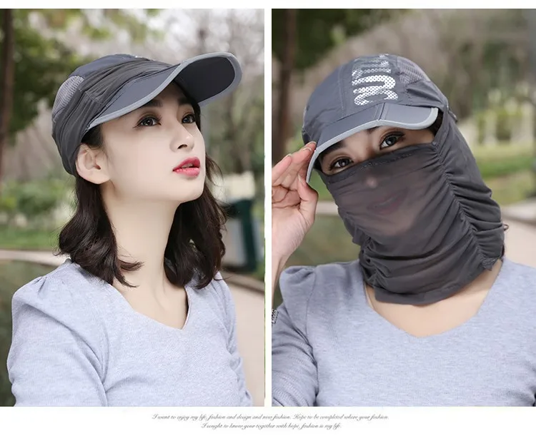 It can be folded ! ladies summer hats sun visors for women sun visor hat for men visor cap sun hat with neck protection sun visor hat for men (16)