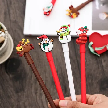

7pcs/lot Christmas Snowman Elk Gel Pens for writing 0.38mm pens gift stationery school office supplies