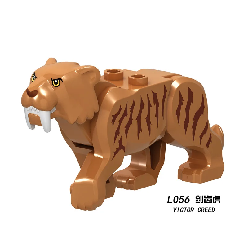 

Animal Series Victor Creed Tiger Dinosaurs Animals Zoo Brick Building Blocks Educational Toys For Children L056