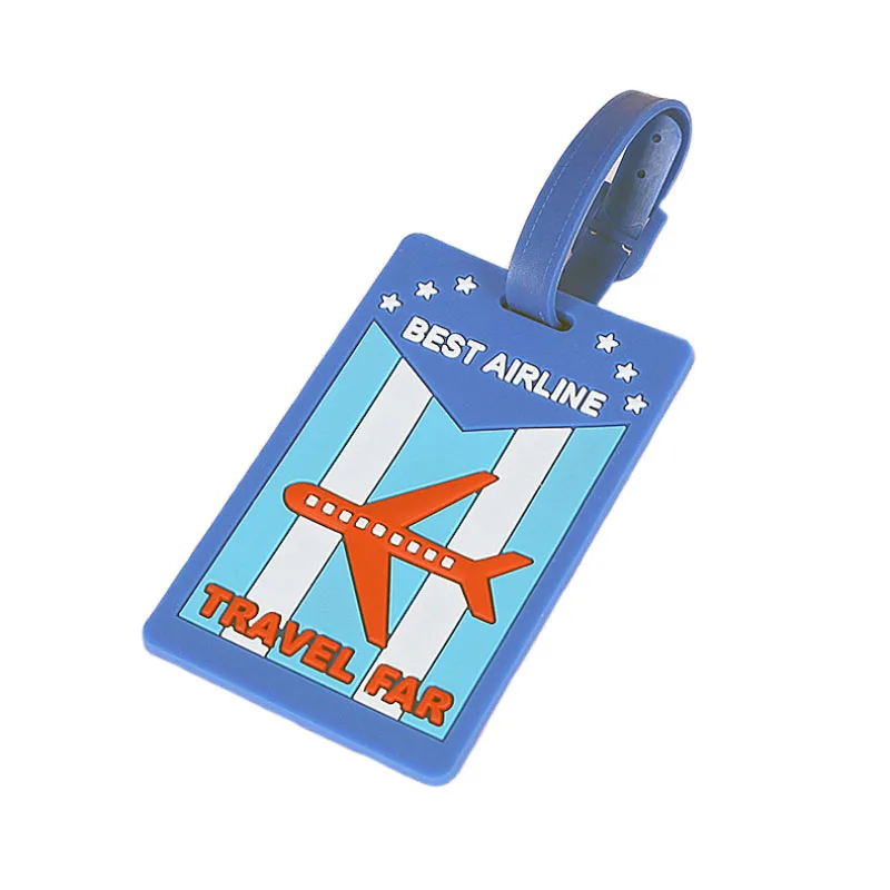 Travel luggage tag suitcase baggage check in anti lost mark label bag accessories cartoon soft PVC name tag Travel luggage tag suitcase baggage check in anti lost mark label bag accessories cartoon soft PVC name tag