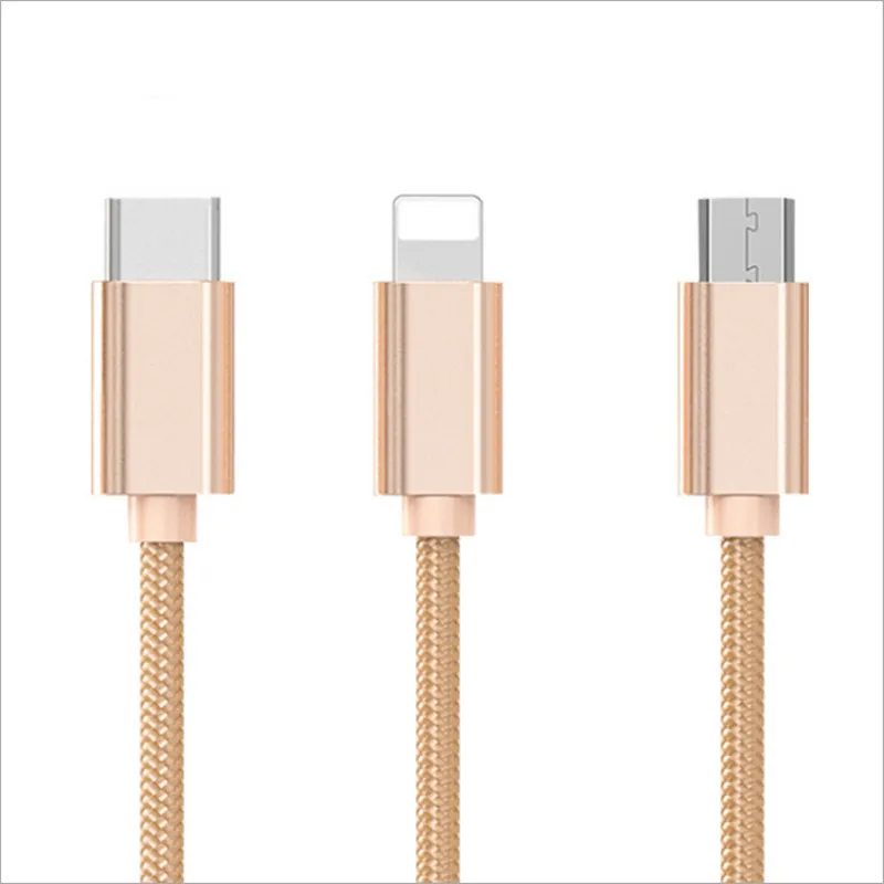 

Applicable to Apple Android Phone Metal 1 Meter Charging Cable Nylon Braided Data Phone Adapter