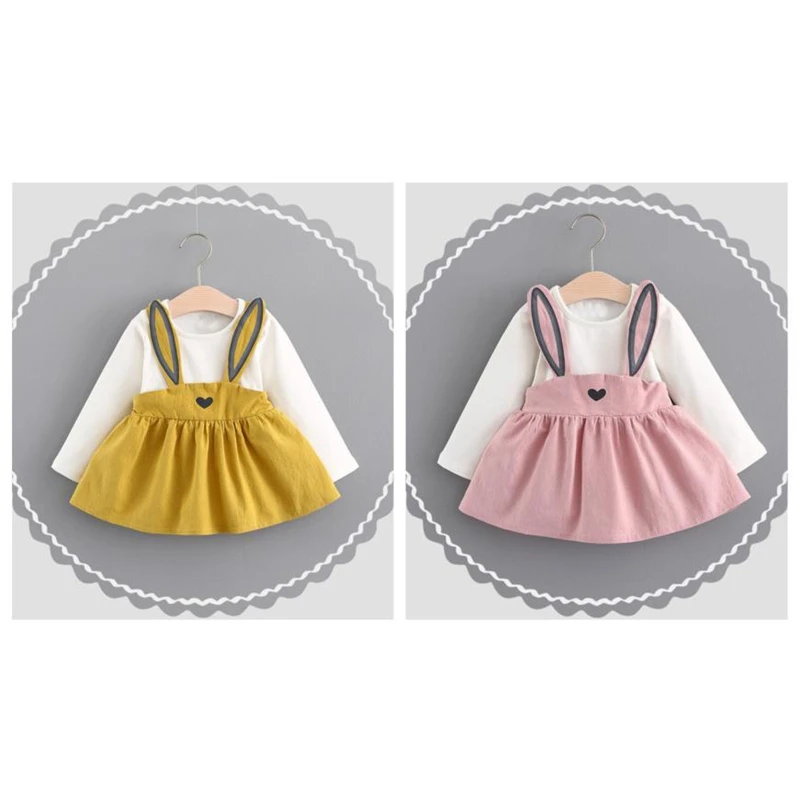 Arloneet Baby Dress For Girls Rabbit Bandage Long Sleeve Princess Girls Dress Little Girls Cute Mini Dress20
