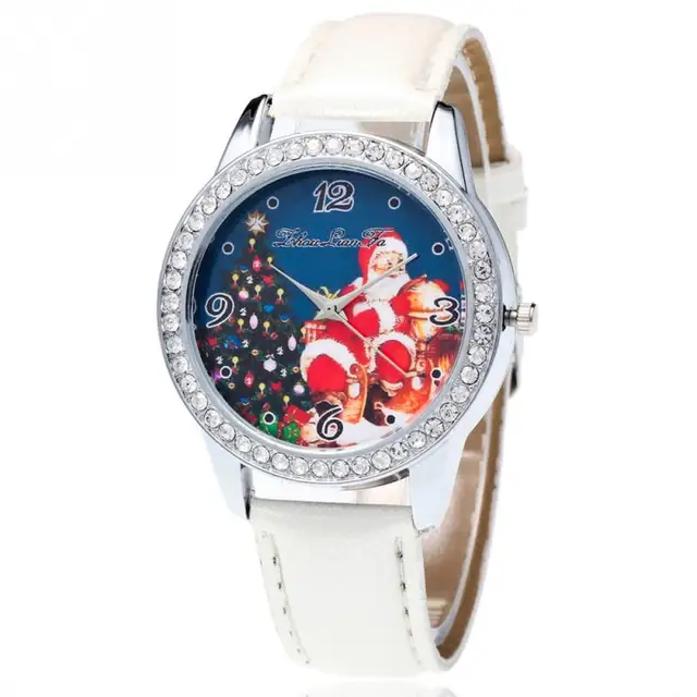 Casual Fashion New Pretty Santa Claus Pattern Crystal Lovers Women& Men Leather Casual Fashion New Pretty Santa Claus Pattern Crystal Lovers Women& Men Leather