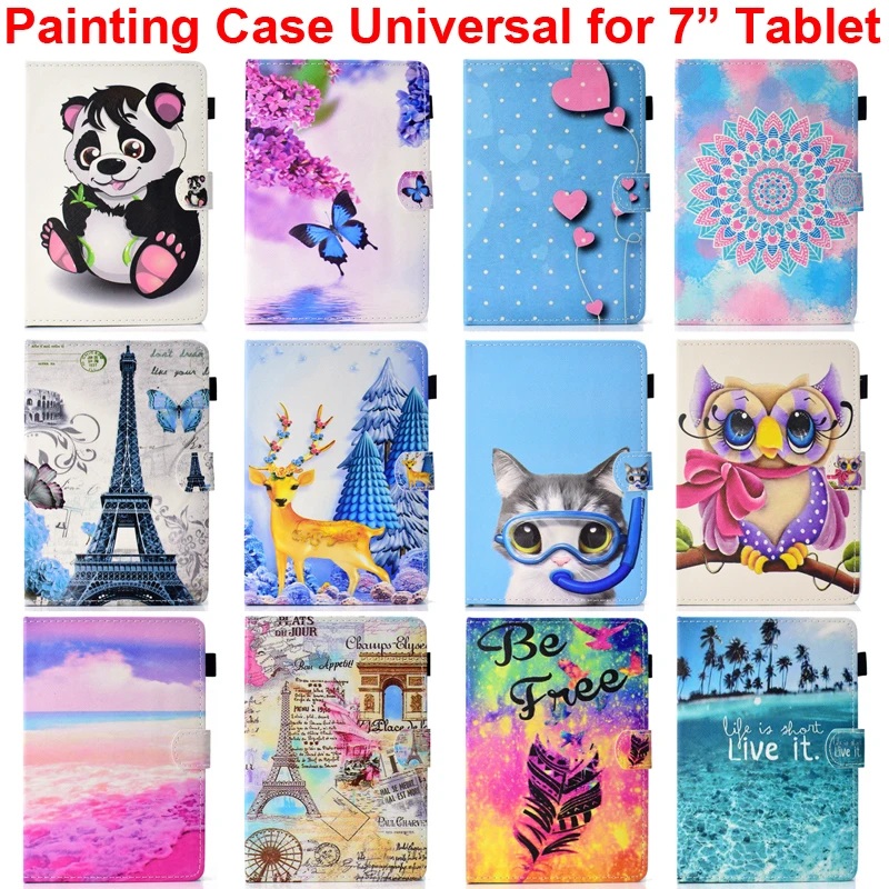 Universal Adjustable Size Standing Case for 7 7inch tablet Protector Cover With Card Slots 7.0 inch E Book Bag 7" EReader Capa huawei snorkeling case