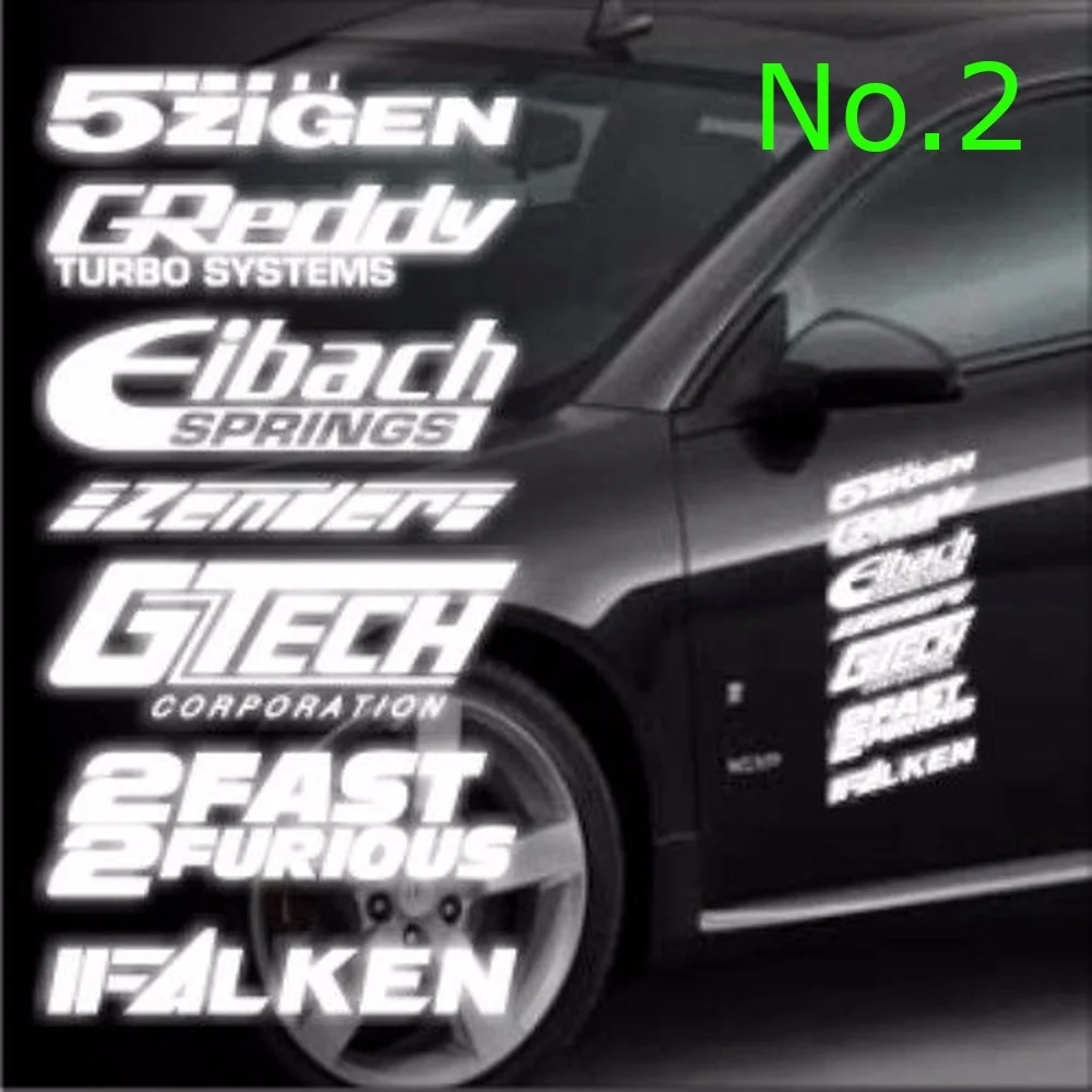  40x20cm Racing Side Door Stickers Set Waterproof Reflective Sticker Car Decoration Stickers