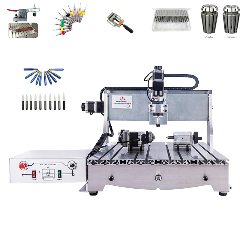 

Mini CNC 6040 Router Engraver Milling Drilling Engraving MACHINE with USB adapter free cutter vise collet drilling kits