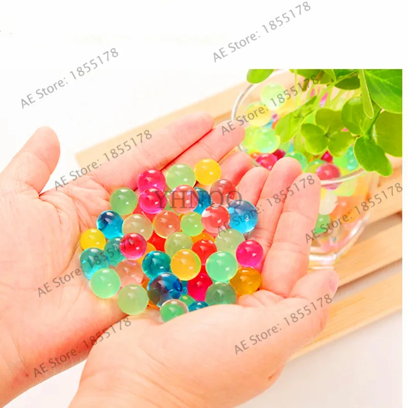 

500pcs/bag Water Beads Home Decor Pearl Shaped Crystal Soil Bio Gel Ball For Flower/Weeding Mud Grow Magic Jelly Balls