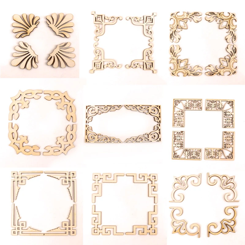 Flower Mixed Book Corner Wooden Ornament For Home Decoration Crafts