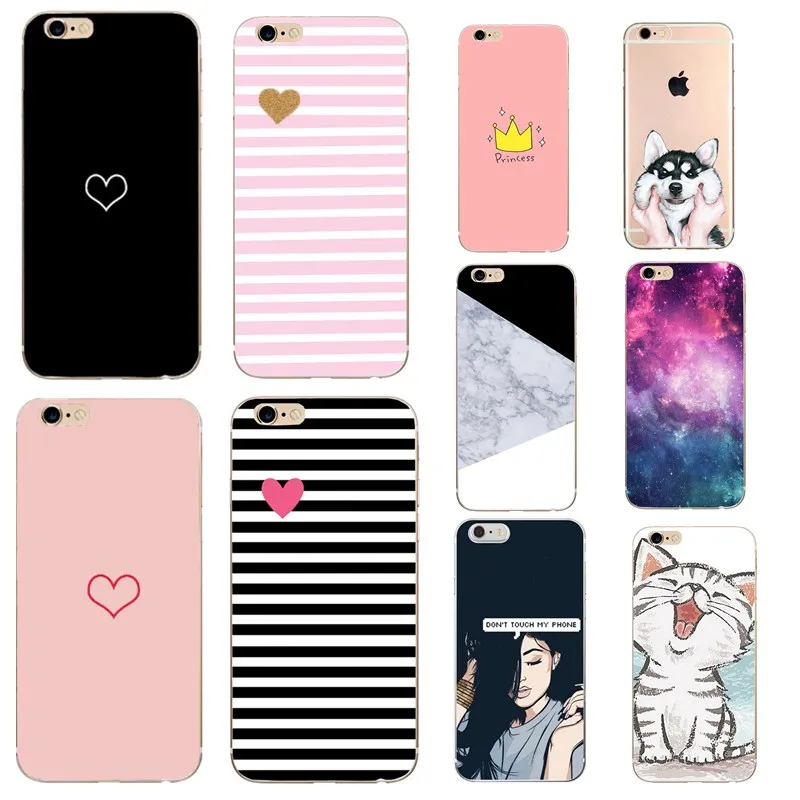 Силиконовый чехол из ТПУ для iphone 8 7Plus 6 s se 5s 5 силиконовый тонкий с рисунком в виде