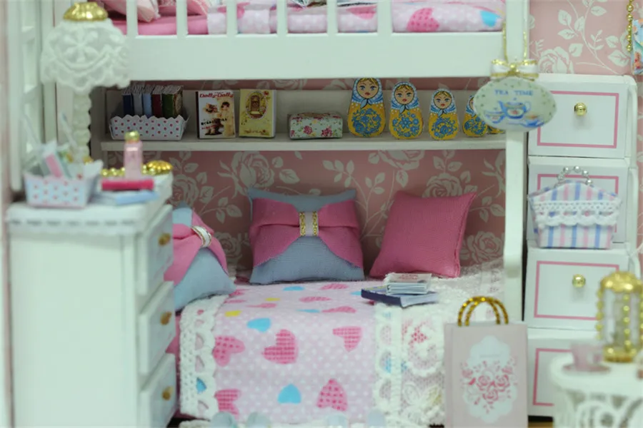Сборный DIY Миниатюрный Кукольный дом, игрушка Sunshine Dreaming Angel, DIY Дом, игрушки с мебели, светодиодный светильник, подарок на день рождения, H-006
