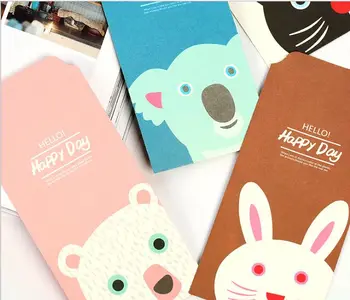 

5 pcs/pack Creative Cartoon Animal Paper Envelope Message Card Letter Stationary Storage Paper Gift