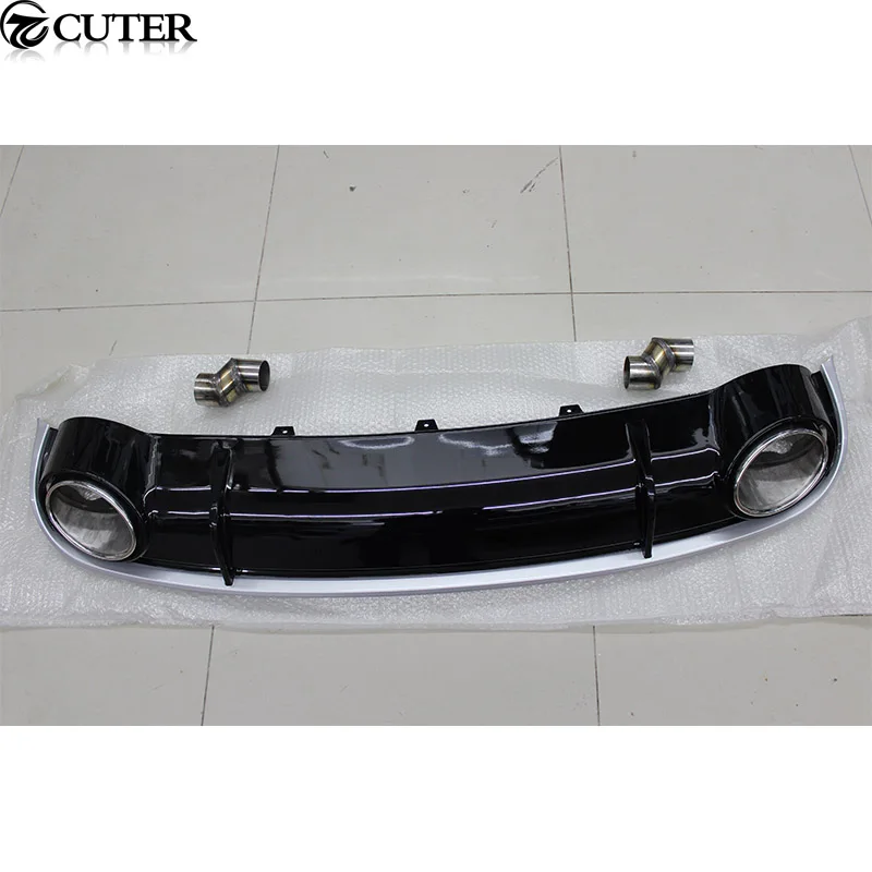 Compare A4 B8 RS4 Stijl PP Achterbumper Lip Diffuser uitlaatpijpen Voor Audi A4 RS4 09-12