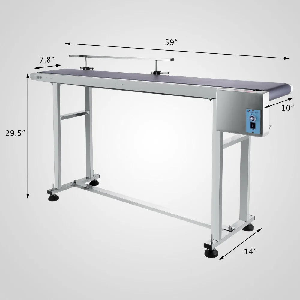 59 "x 7,8" ленточный конвейер с одной ограждением Автоматическая скорость 0-82 футов/мин ленточный конвейер