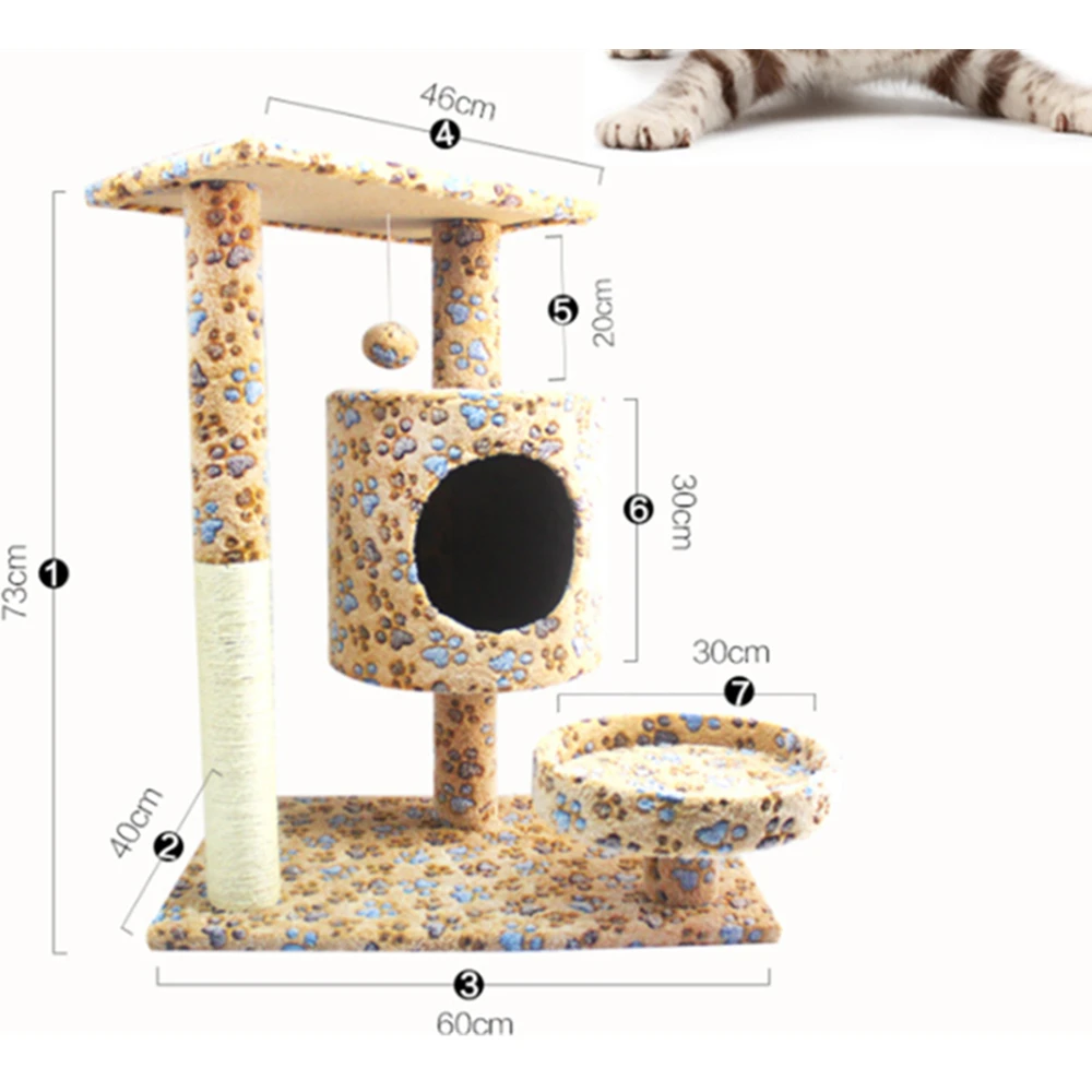 

5PCS DHL Free Hateli Large Cat Climbing Frame Cat Tree Wooden Cat Scratch Scratching Column Jumping Platform Sisal