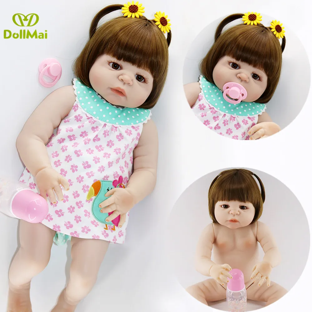 

Lifelike Full Body Silicone 23'' 55cm Reborn Dolls Fashion Waterproof Ethnic Doll Baby Toy For Girls Kid Birthday Gifts for sale