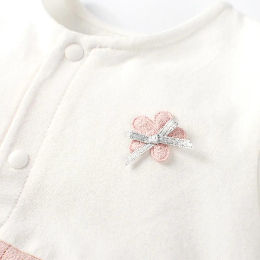 Leapparel/Летний дышащий хлопковый комбинезон с короткими рукавами и цветочным принтом для новорожденных и маленьких девочек 0-12 месяцев
