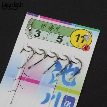 

50pcs Set High Carbon Steel Quick Change Double Hook Fishing Line Iseama String Hooks size 2#- 12# Sea Fishing Hook