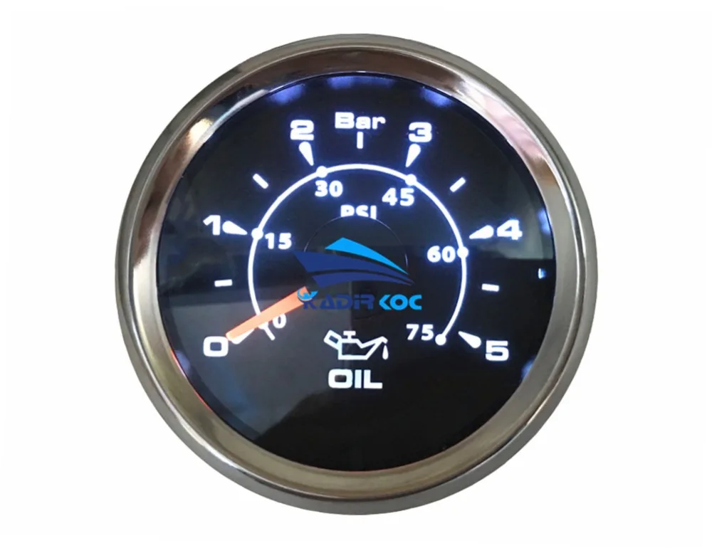 1 шт. Авто приборная панель датчики давления масла 52 мм 0-75psi ЖК-дисплей 0-5Bar датчики давления топлива черный с 8 видов подсветки