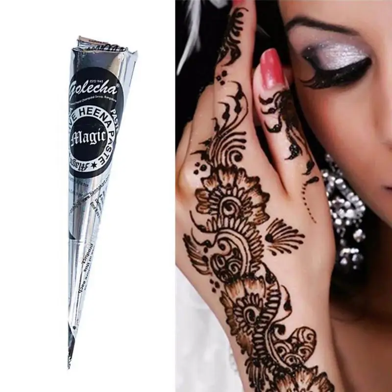 

New Indian Henna Cones Indian Henna Tattoo Paste for Body Paint Temporary Tattoo Sticker Mehndi Body Art Cream Waterproof