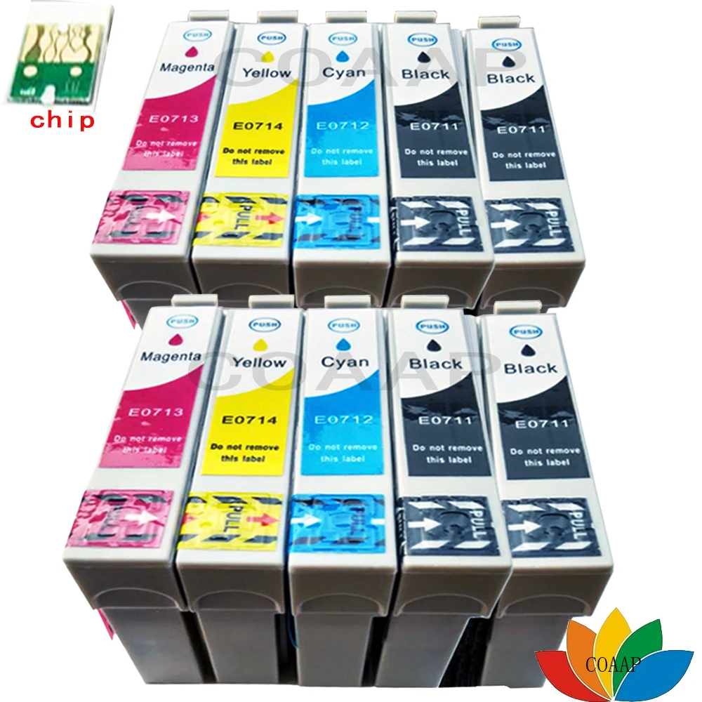 10 ink T0711 T0714 compatible ink cartridge For EPSON Stylus SX215