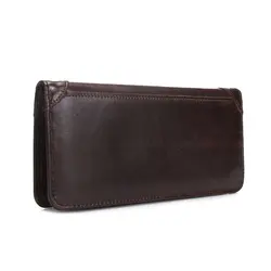 THINKTHENDOMen's Разделение длинный кожаный кошелек двойного сложения деньги держатель для карт клатч кошелек Slim Лидер продаж