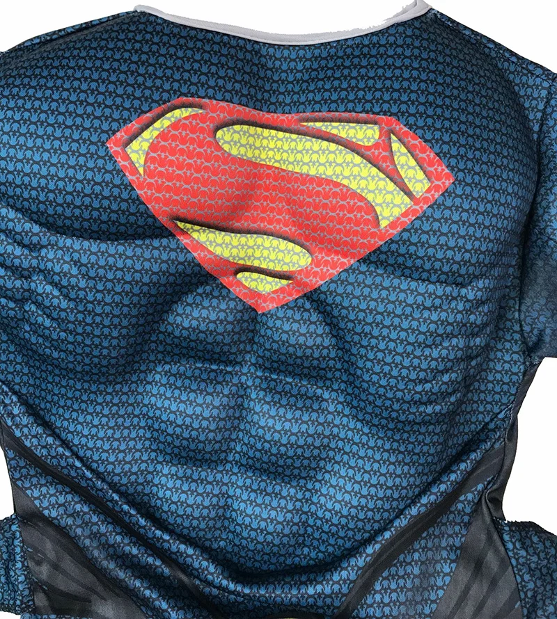 Purim Cosplay Costumes Kids Deluxe Muscle Christmas Superman Costume for children boys kids superhero movie man