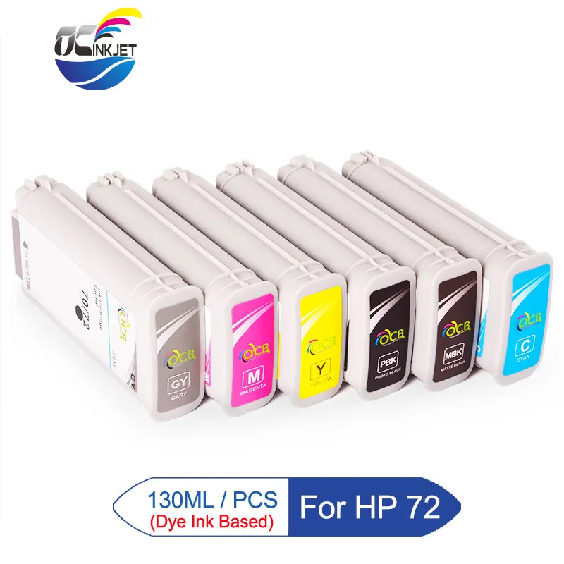 OCINKJET 130 мл для картриджа HP 72 с чипом совместимым принтером T610 T620 T770 T790 T1100 T1120 T1200