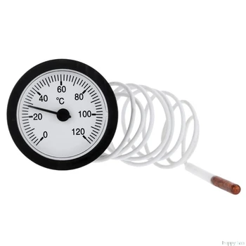 

New Dial Thermometer Capillary Temperature Gauge 0-120d water & oil with 1m Sensor