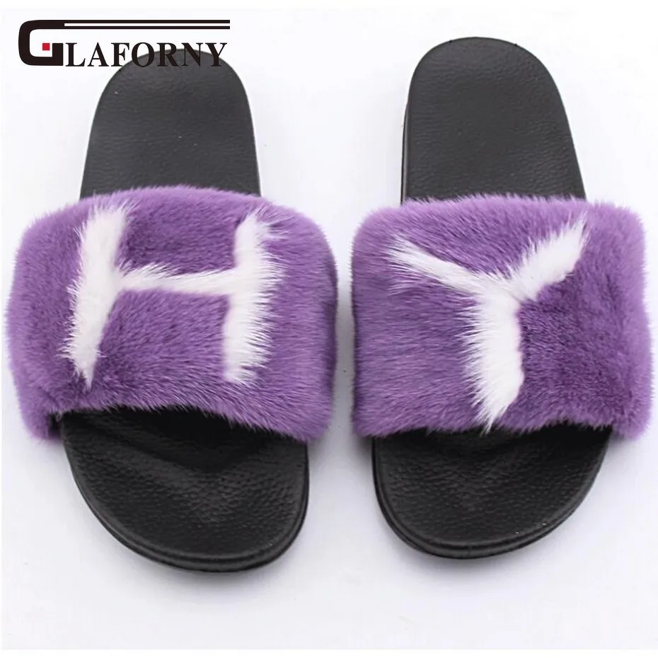 mink flip flops